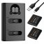 K&F Concept hordozható dupla USB-C akkumulátor BJ-11 töltő, LCD + 2db DB-110 akkumulátor 1100mAh