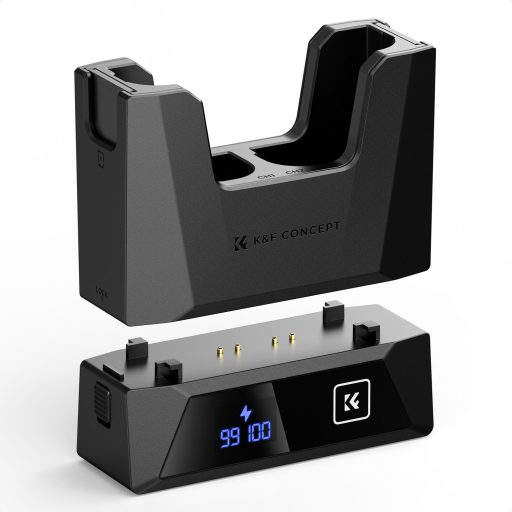 K&F Concept hordozható moduláris dupla töltő, 2db LP-E6NH akkumulátorhoz