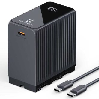   K&F Concept NP-F970 akkumulátor 10500mAh, dupla USB-C I/O, USB-A, érintőkijelző, PD45W, USB