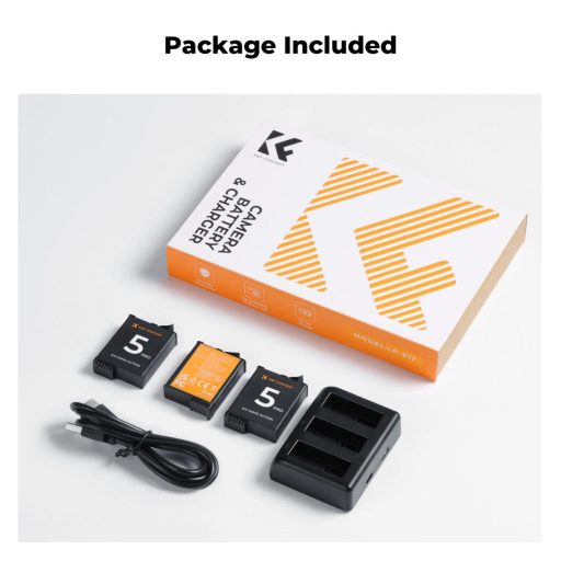 K&F Concept hordozható tripla USB-C akkumulátor töltő +3db DJI Osmo Action 5 Pro/4/3 akku 2100mAh