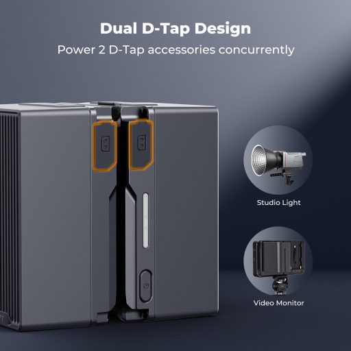 K&F Concept V-Mount akkumulátor, 99Wh, 14.8V, 6700mAH, 100W, BP, dual D-TAP, szürke