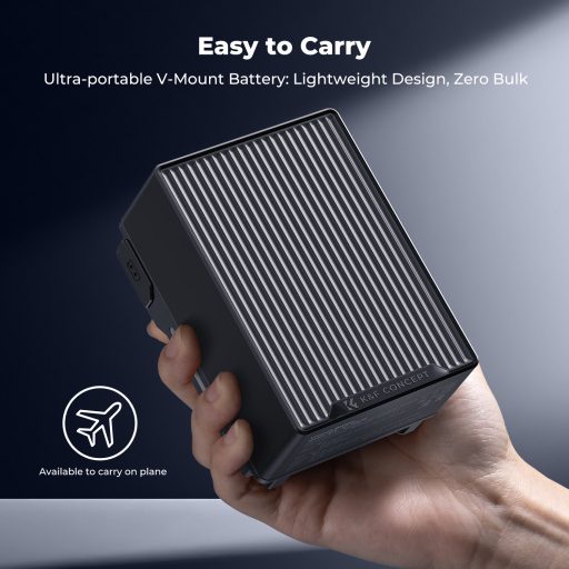 K&F Concept V-Mount akkumulátor, 99Wh, 14.8V, 6700mAH, 100W, BP, dual D-TAP, szürke