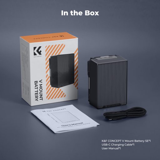 K&F Concept V-Mount akkumulátor, 99Wh, 14.8V, 6700mAH, 100W, BP, dual D-TAP, szürke