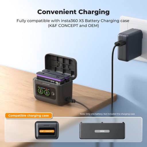 K&F Concept Insta 360 X5 akkumulátor, 2700mAh