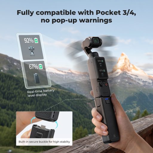 K&F Concept akkus markolat DJI Osmo Pocket 3/4-hez, 5000 mAh, gyorstöltéssel