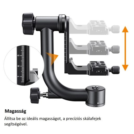 K&F Concept gimbal állványfej, arca swiss, magnézium-alumínium
