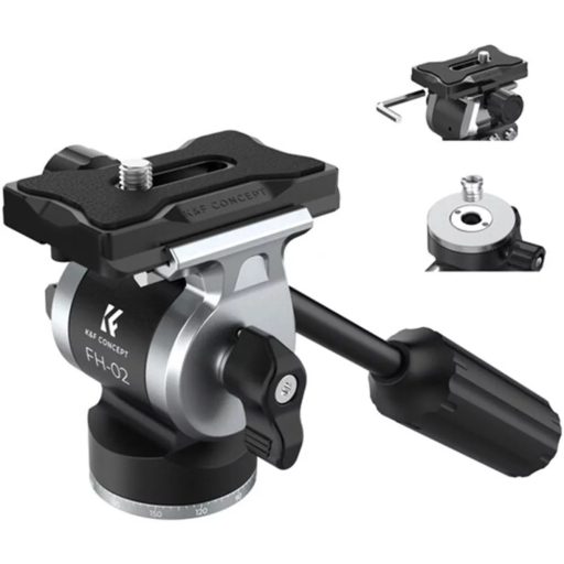K&F Concept FH-02 Fluid videó állványfej, arca swiss, 3kg teherbírás