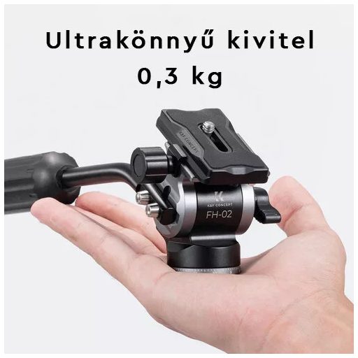 K&F Concept FH-02 Fluid videó állványfej, arca swiss, 3kg teherbírás