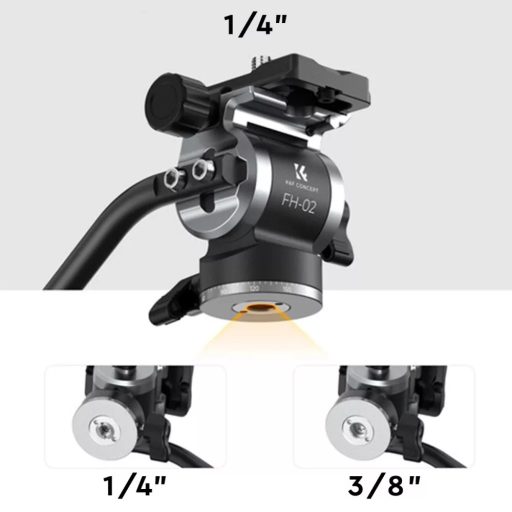 K&F Concept FH-02 Fluid videó állványfej, arca swiss, 3kg teherbírás