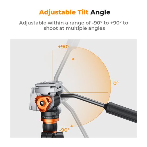 K&F Concept FH-03 Fluid videó állványfej, arca swiss, 5kg teherbírás