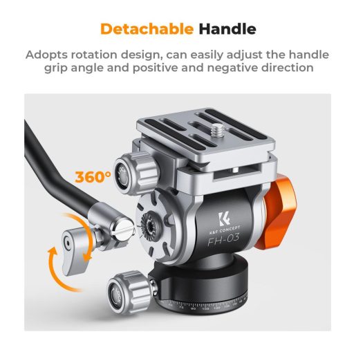 K&F Concept FH-03 Fluid videó állványfej, arca swiss, 5kg teherbírás