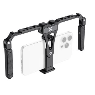   K&F Concept telefon rig, cage, univerzális keret, összecsukható, 3db vakupapucs, állványmenet