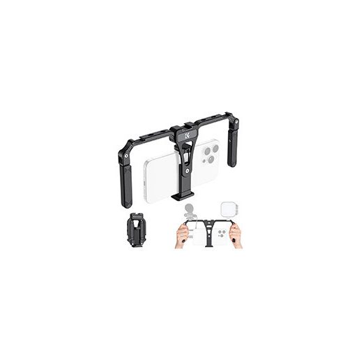 K&F Concept telefon rig, cage, univerzális keret, összecsukható, 3db vakupapucs, állványmenet