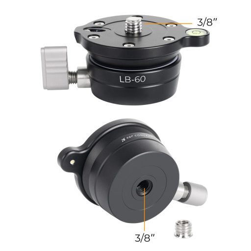 K&F Concept LB-60 panoráma állvány fej, 10kg teherbírás, 3/8"-os csatlakozás, vízszintjelző