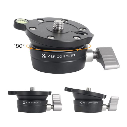 K&F Concept LB-60 panoráma állvány fej, 10kg teherbírás, 3/8"-os csatlakozás, vízszintjelző