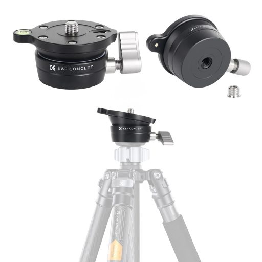 K&F Concept LB-60 panoráma állvány fej, 10kg teherbírás, 3/8"-os csatlakozás, vízszintjelző