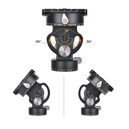 K&F Concept VH-60L dupla panoráma állvány fej, 10kg teherbírás, arca swiss, vízszintjelző