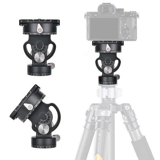 K&F Concept VH-60L dupla panoráma állvány fej, 10kg teherbírás, arca swiss, vízszintjelző