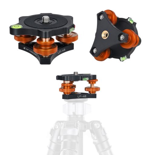 K&F Concept LP-48 állványfej, 3db szintező, 2db vízszintjelző, 15kg teherbírás