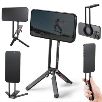  K&F Concept MS-47 összehajtható mini állvány, Magsafe kompatibilis telefonokhoz, fekete