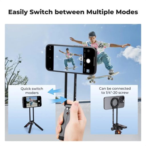 K&F Concept MS-47 összehajtható mini állvány, Magsafe kompatibilis telefonokhoz, fekete