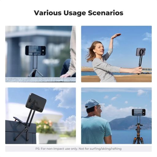 K&F Concept MS-47 összehajtható mini állvány, Magsafe kompatibilis telefonokhoz, fekete