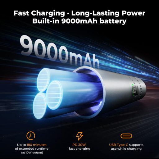K&F Concept 25W lámpa, WRGB, fókuszálható fény, 20db gobo, 4db szín, 9000mAh, állványmenet, ezüst