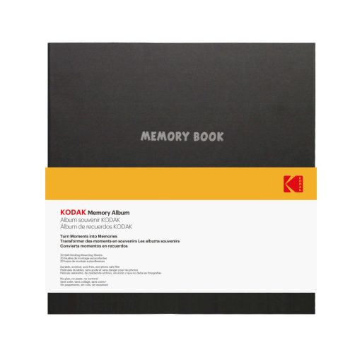 Kodak Memory fotó abum, öntapadó fólia, 32,5x33 cm, 20oldal/40lap, szövet borító, fekete