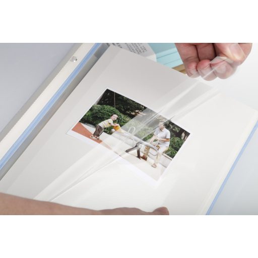 Kodak Memory fotó abum, öntapadó fólia, 23,5x27 cm, 20oldal/40lap, szövet borító, világoskék