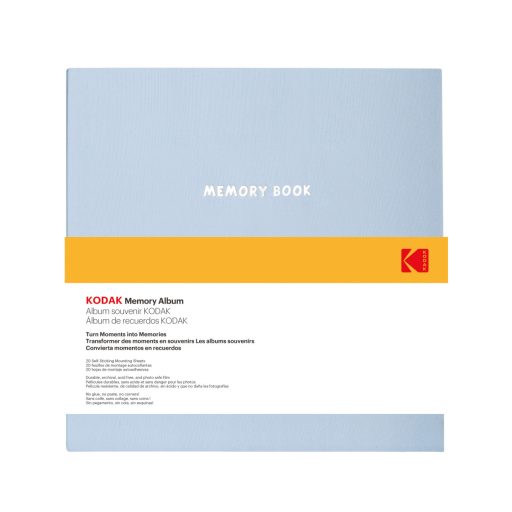 Kodak Memory fotó abum, öntapadó fólia, 23,5x27 cm, 20oldal/40lap, szövet borító, világoskék