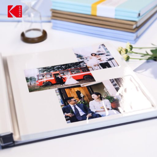 Kodak Memory fotó abum, öntapadó fólia, 23,5x27 cm, 20oldal/40lap, szövet borító, zöld