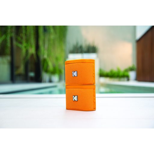 Kodak Soundbrix hordozható hangfal, összekapcsolható, moduláris, 2db, narancssárga