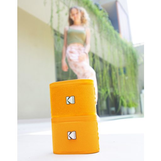 Kodak Soundbrix hordozható hangfal, összekapcsolható, moduláris, 2db, narancssárga