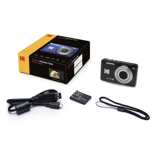 Kodak Pixpro FZ55 nagy teljesítményű kompakt digitális fényképezőgép, fekete