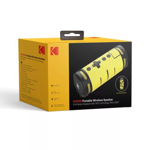 Kodak hordozható hangszóró, 6W teljesítmény, 3.7V/2000mAh akkumulátor, kulacstartóval kerékpárra