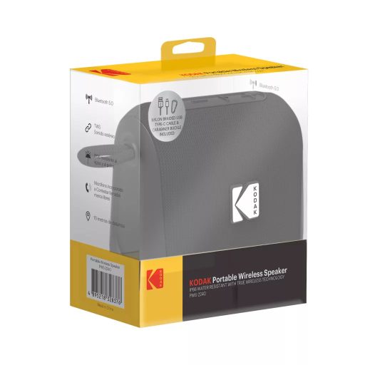 Kodak hordozható hangszóró, 5W teljesítmény, 3.7V/1200mAh akkumulátor