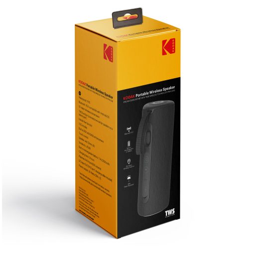 Kodak hordozható hangszóró, 24W teljesítmény, 7.4V/2000mAh akkumulátor, ipx5 vízálló