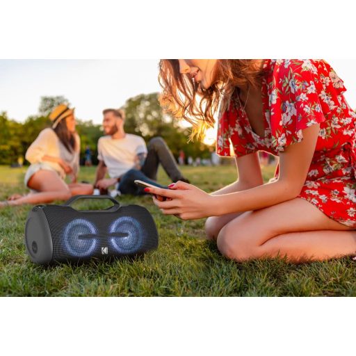 Kodak hordozható hangszóró, 60W teljesítmény,  7.4V/3600mAh akkumulátor, 3 EQ mód, ipx5 vízálló