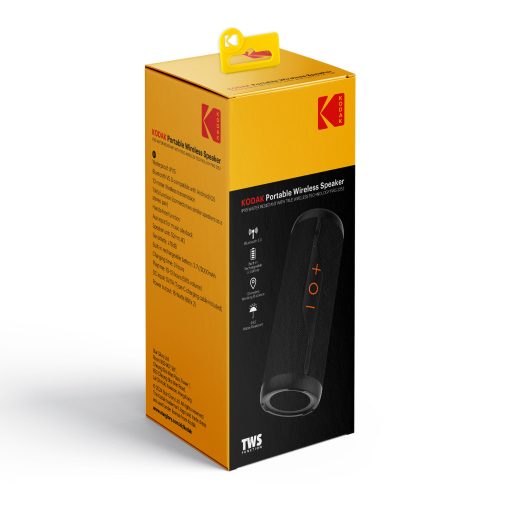 Kodak hordozható hangszóró, 16W teljesítmény, 3.7V/2200mAh akkumulátor, ipx5 vízálló,
