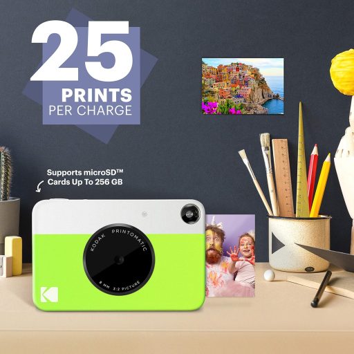 Kodak Printomatic instant fényképezőgép, Zink 2x3" papírméret, zöld