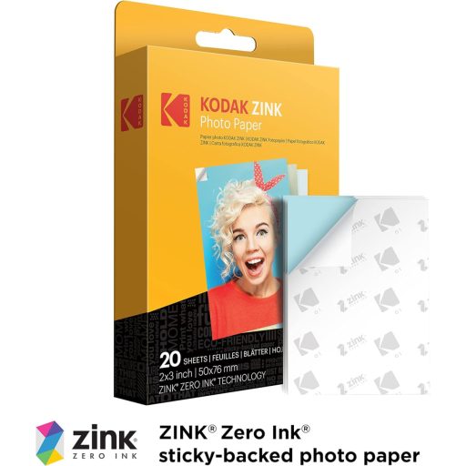 Kodak Zink instant fotópapír, 2x3" papírméret, 20db