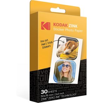   Kodak Zink instant fotópapír, 2x3" papírméret, előre kivágott 2 matrica, 30db
