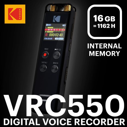 Kodak VRC550 hangrögzítő diktafon, 16GB, stereo