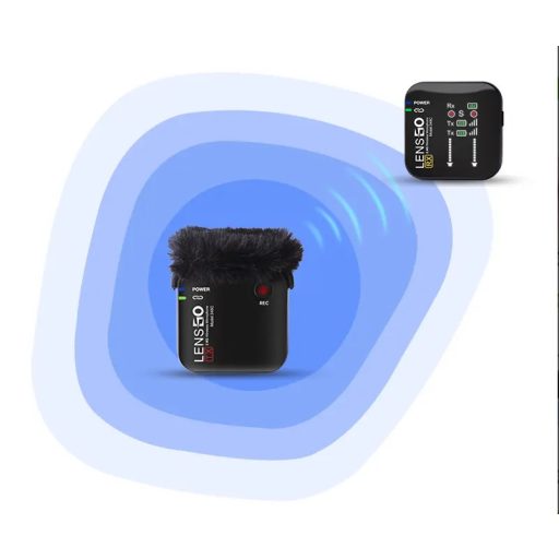 Lensgo 348C 2.4Ghz vezeték nélküli lavalier mikrofon, micro sd kártya foglalat, töltőtok