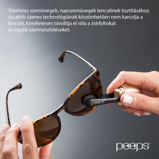 Peeps by Lenspen szemüvegtisztító, aktívszenes és antibakteriális fekete/ezüst
