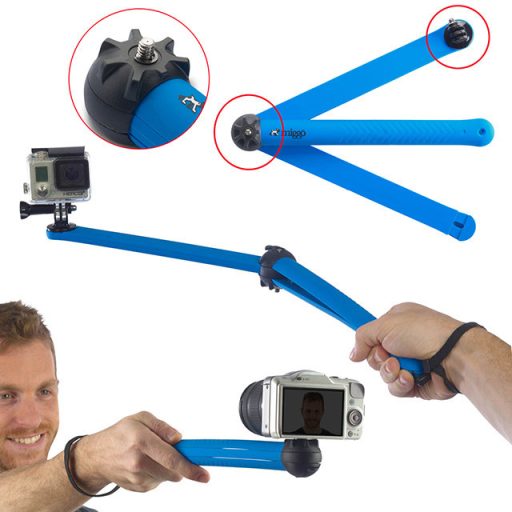 Miggö Splat Flexible hajlítható lábú miniállvány, DSLR és akciókamerákhoz, kék