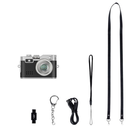 Rollei mini digitális fényképezőgép, kulcstartó, fekete
