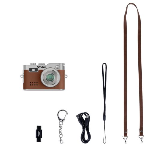 Rollei mini digitális fényképezőgép, kulcstartó, barna