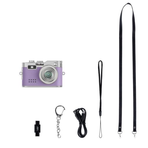 Rollei mini digitális fényképezőgép, kulcstartó, lila