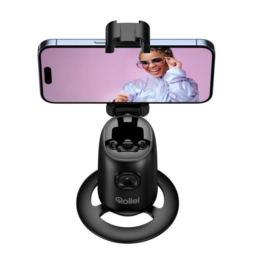Rollei Easy Creator asztali okostelefon állvány AI arckövetéssel, gesztusvezérlés